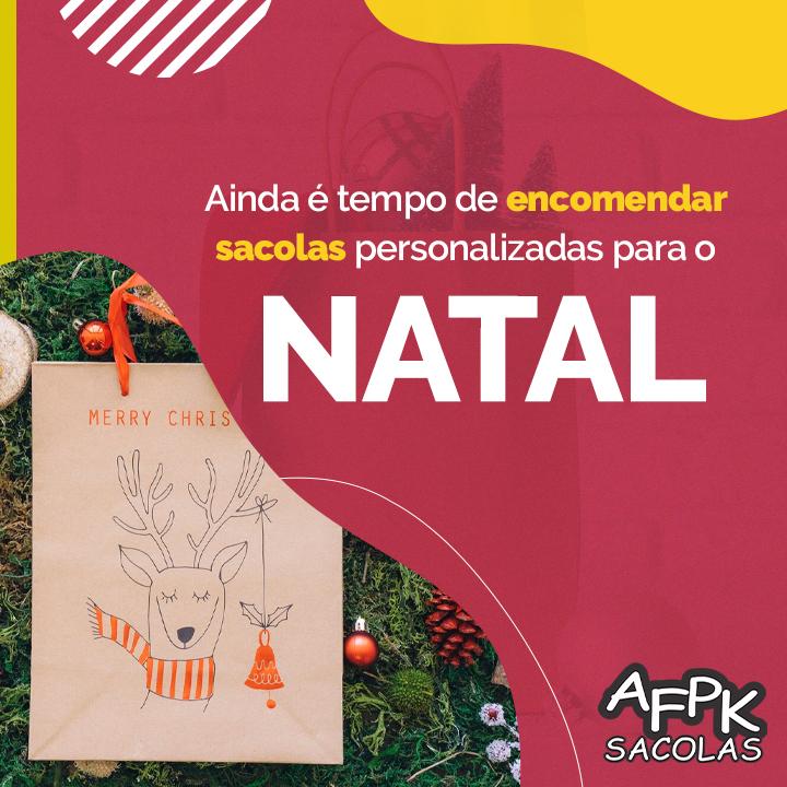 Ainda é tempo de encomendar sacolas personalizadas para o Natal